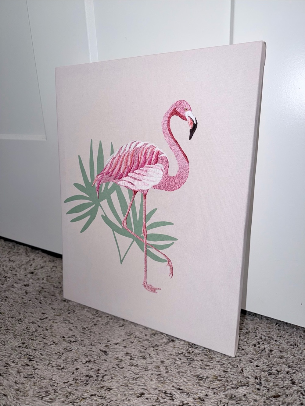 Pink Flamingo Canvas Wall Art - 14x11”